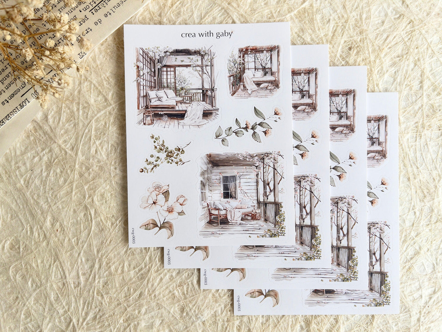 Summer scene stickers (040)