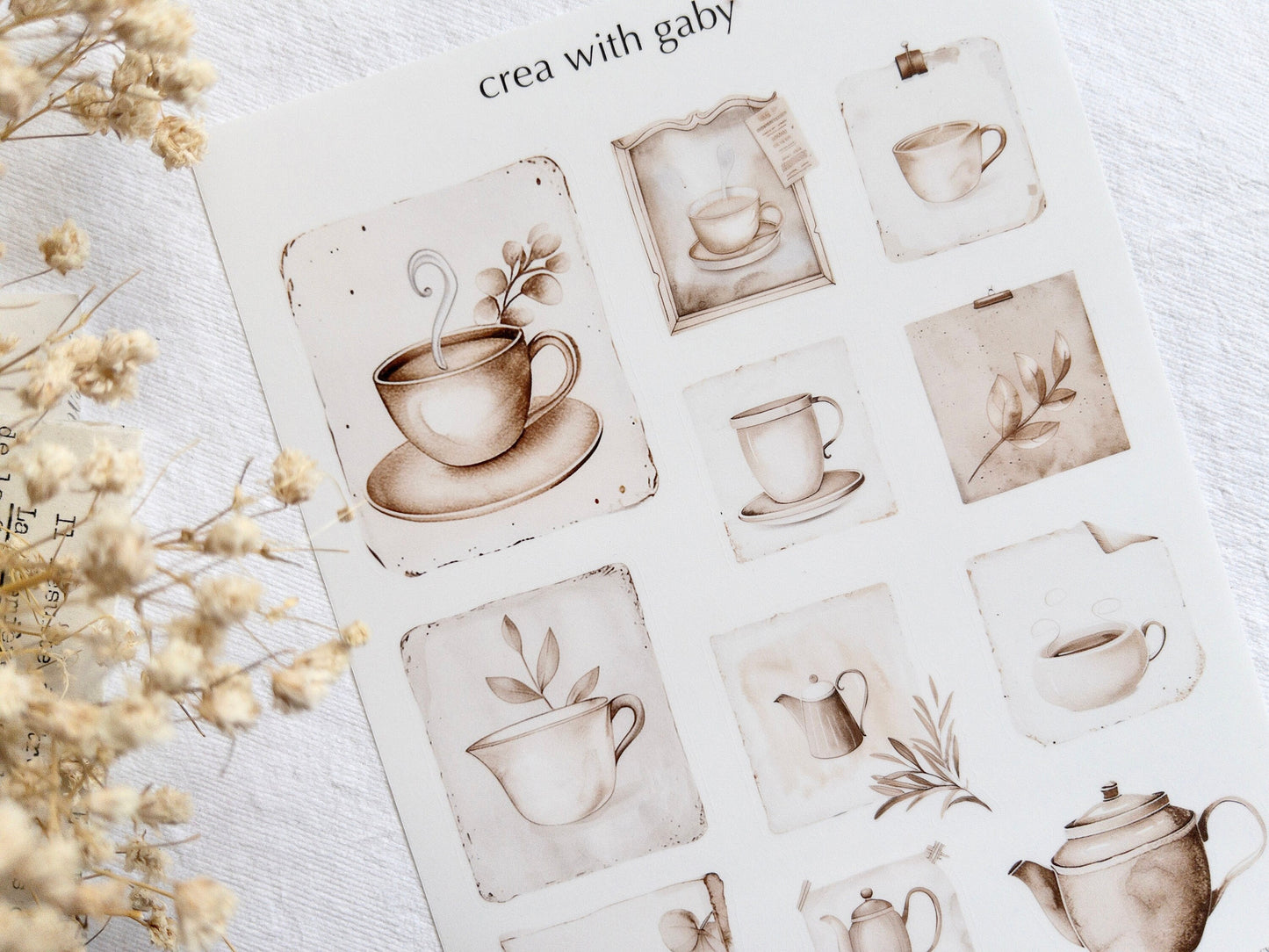 Tea coffee boho deco stickers (042)
