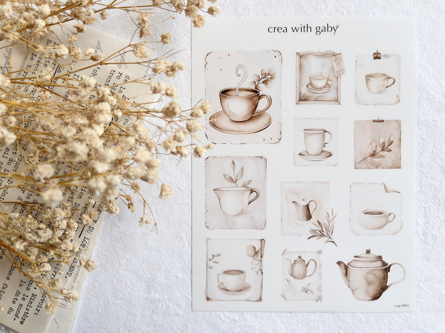 Tea coffee boho deco stickers (042)