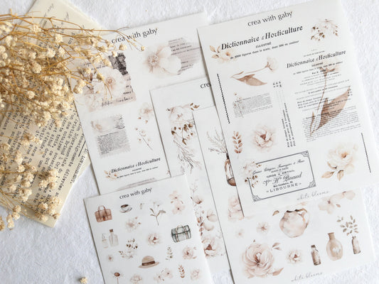 White blooms sticker bundle