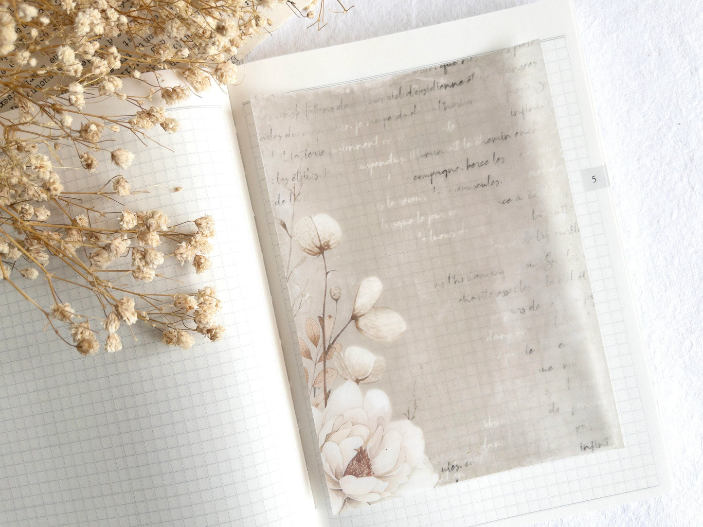 Vellum paper: White blooms collection