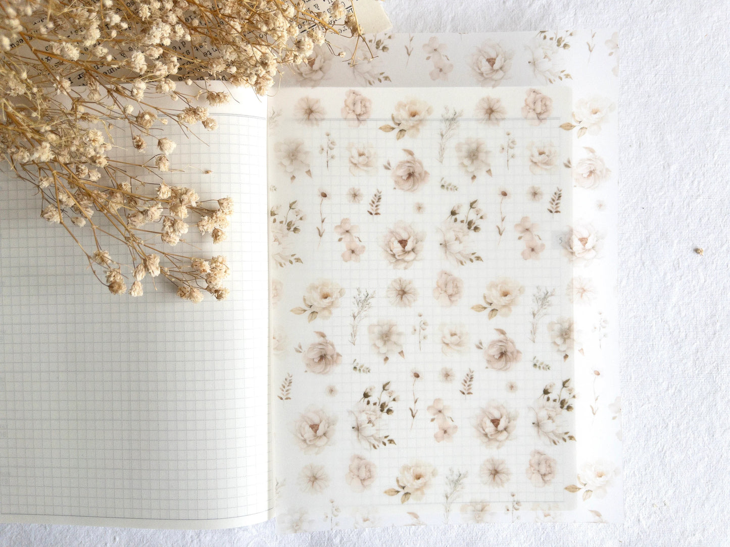 Vellum paper: White blooms collection