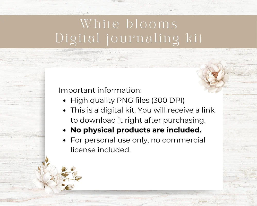 A4 background printable. Floral pattern: White blooms collection