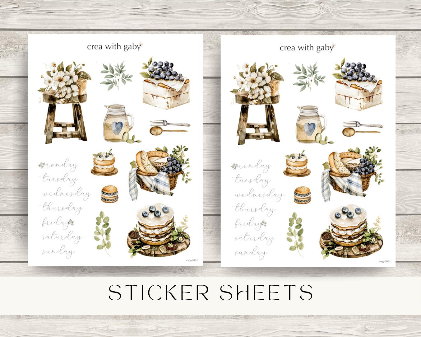 Outdoor stickers, summer picnic, deco stickers for bullet journaling & planner deco (038)