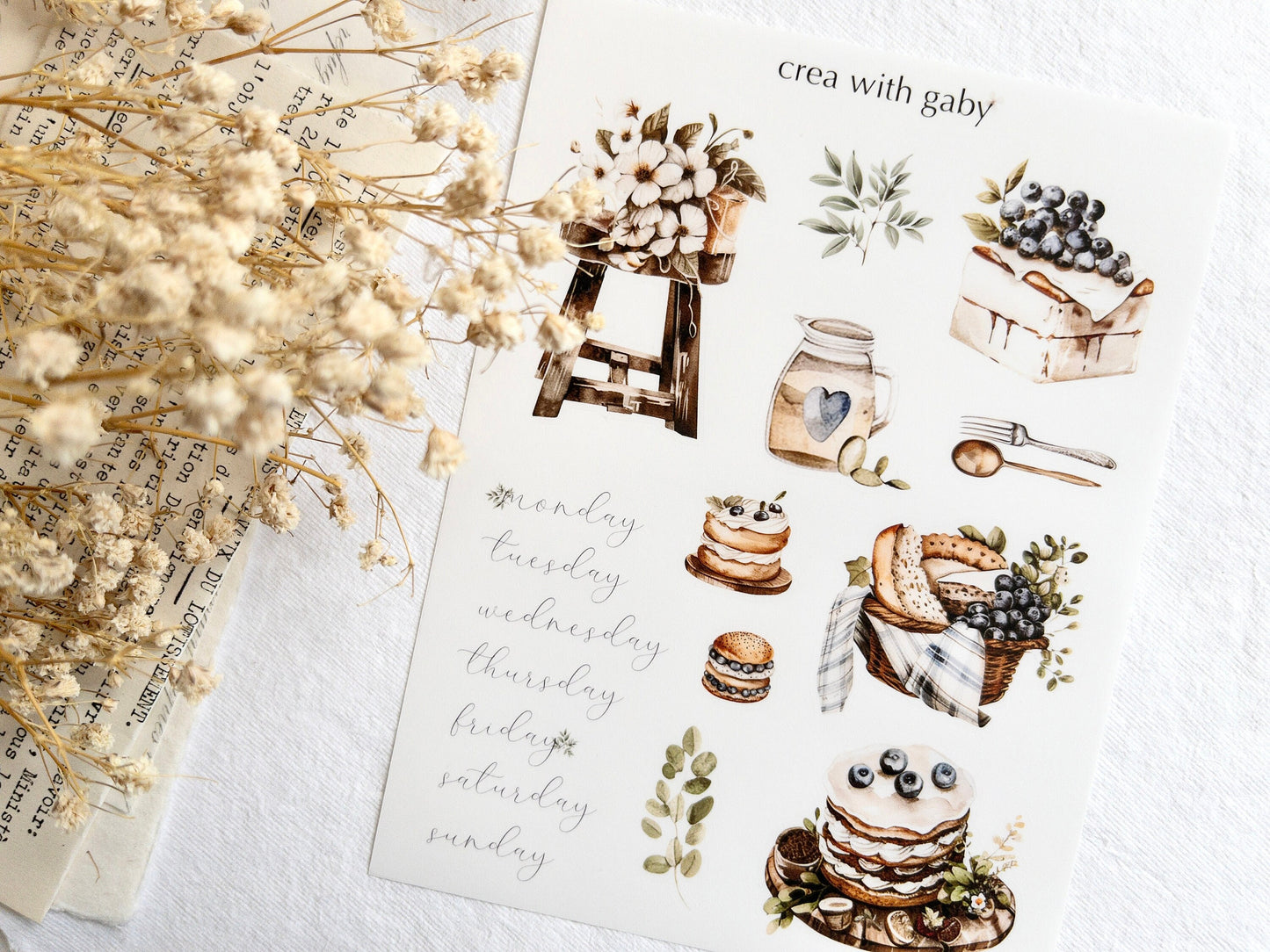 Outdoor stickers, summer picnic, deco stickers for bullet journaling & planner deco (038)
