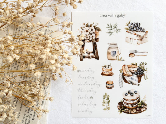 Outdoor stickers, summer picnic, deco stickers for bullet journaling & planner deco (038)