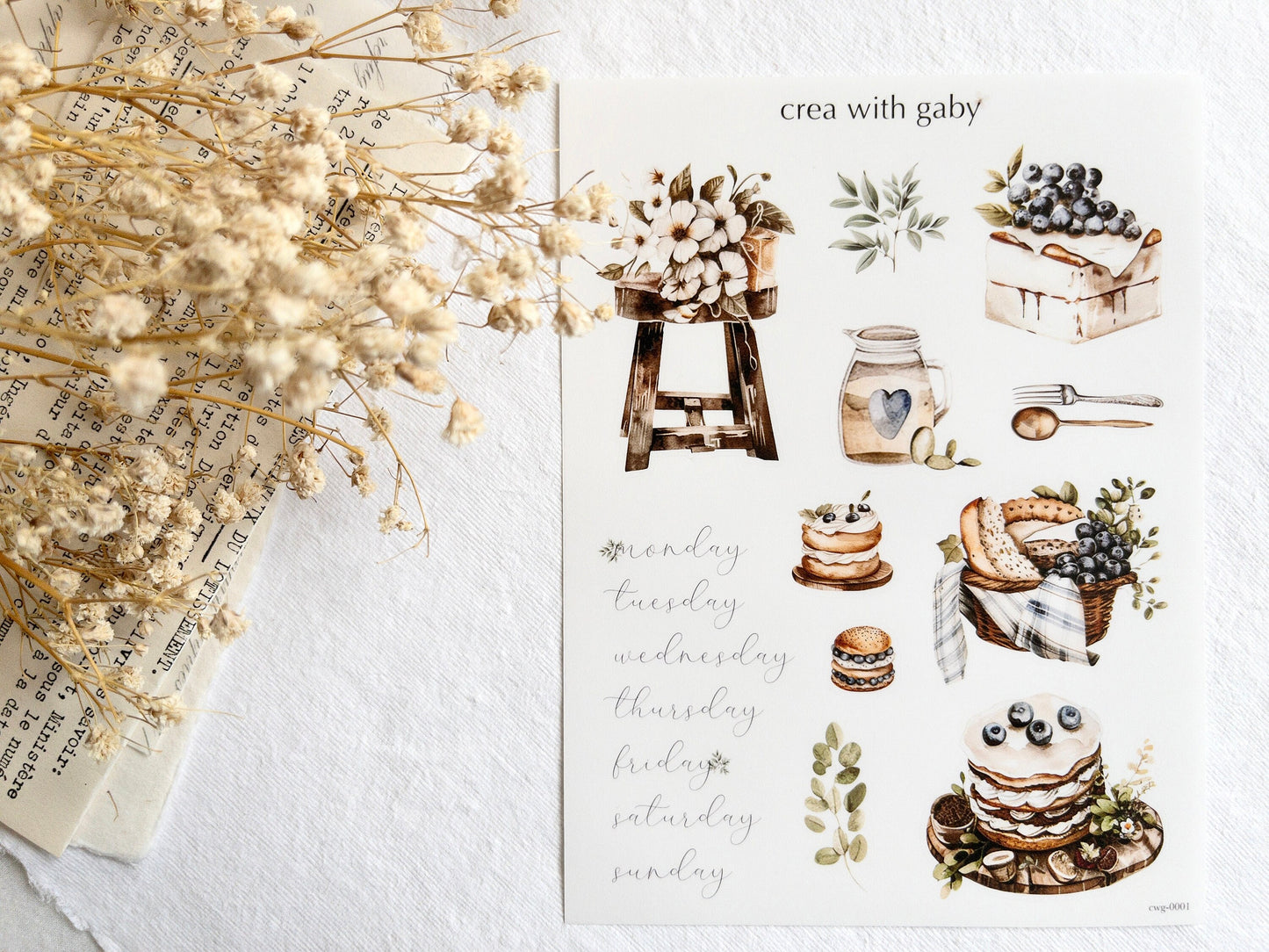 Outdoor stickers, summer picnic, deco stickers for bullet journaling & planner deco (038)