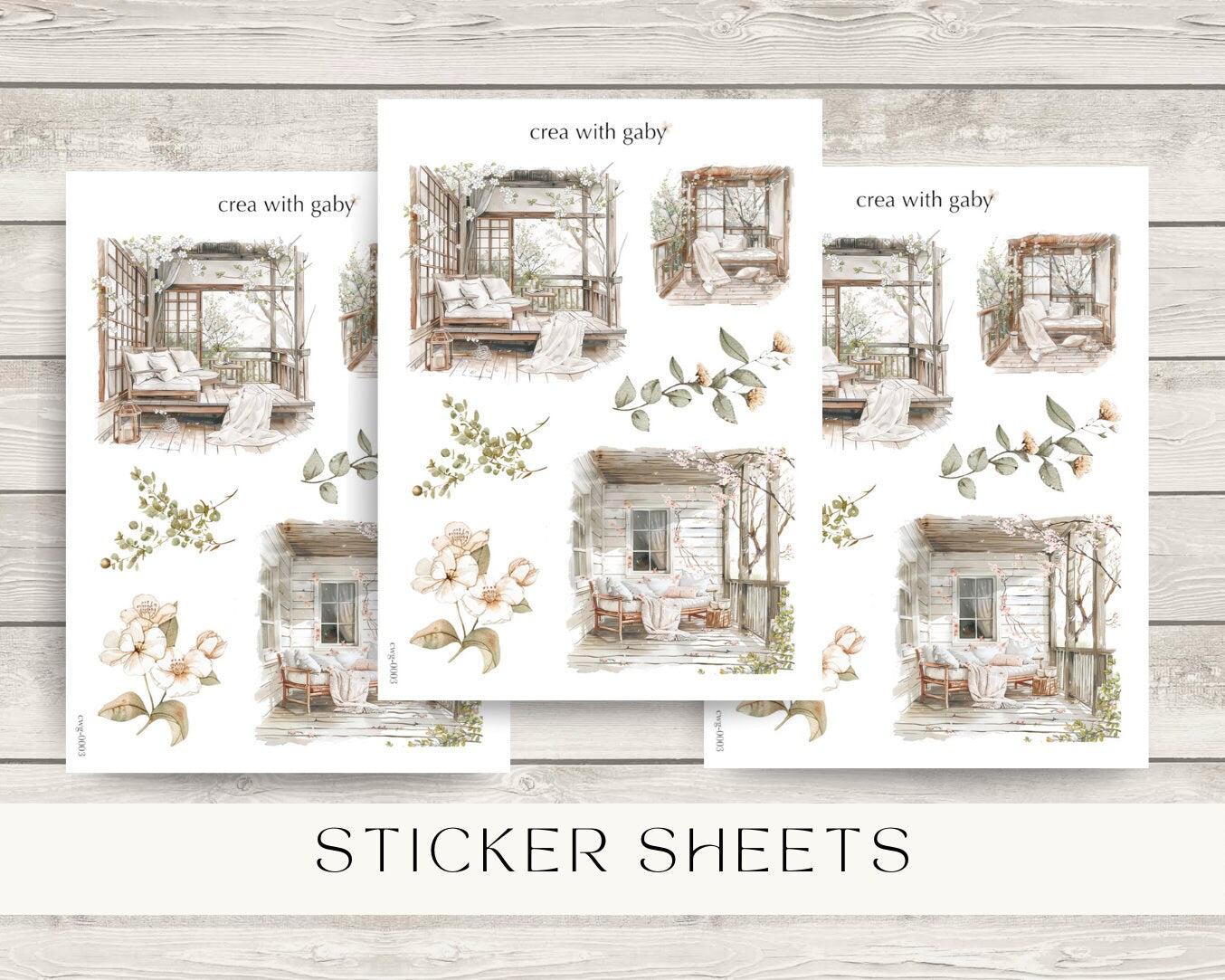 Summer scene stickers (040)