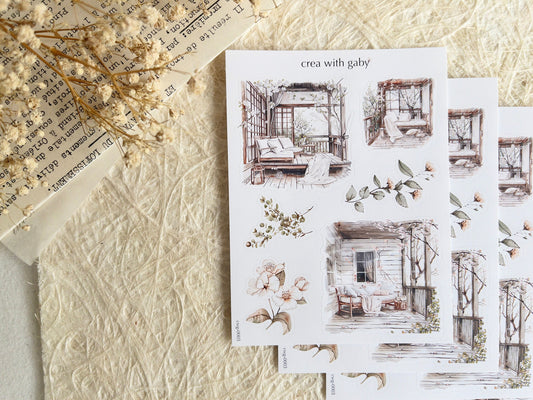 Summer scene stickers (040)