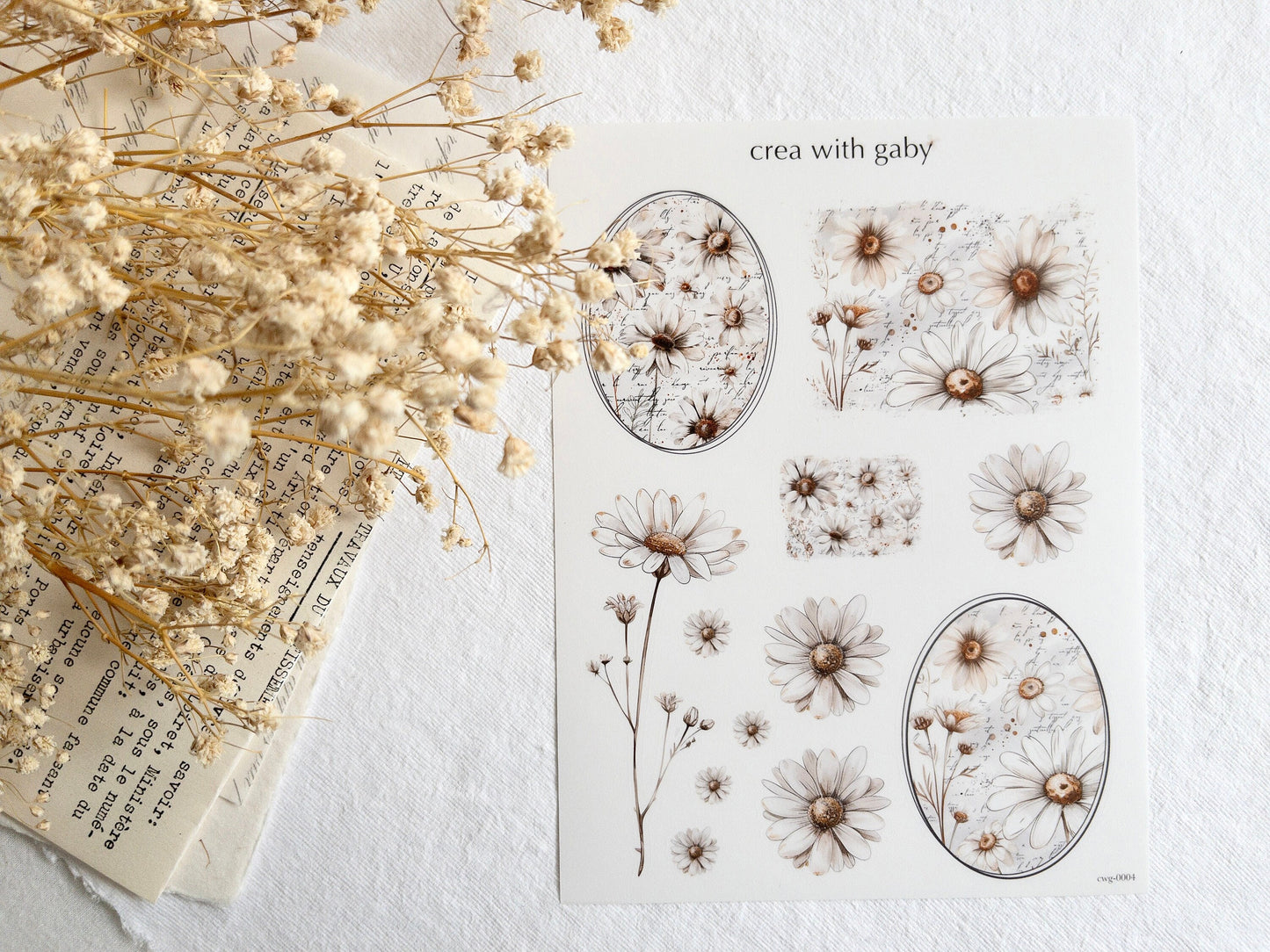 Floral daisy stickers (041)