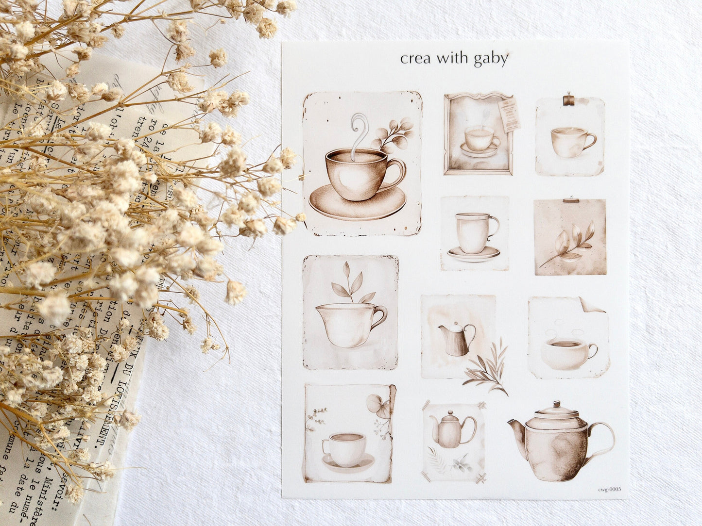 Tea coffee boho deco stickers (042)