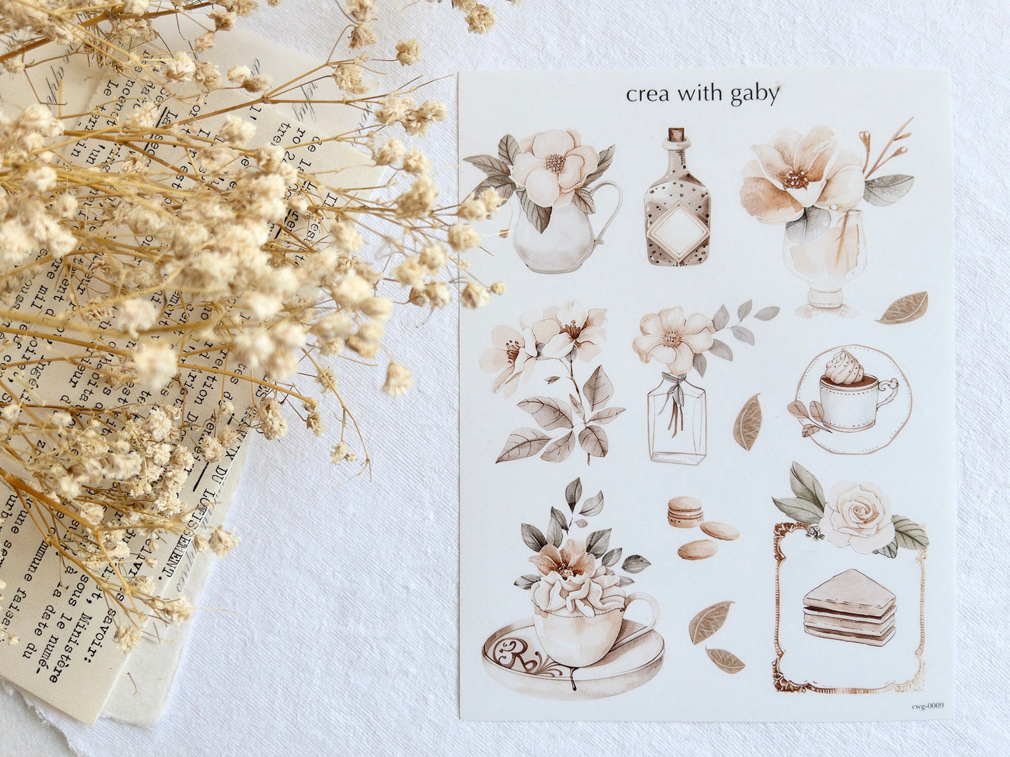 Floral deco stickers (046)