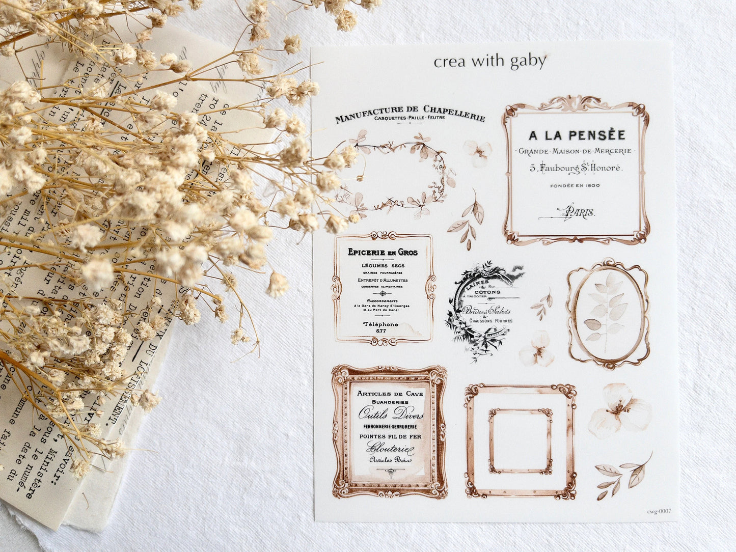Vintage aesthetic sticker bundle (3 sticker sheets)