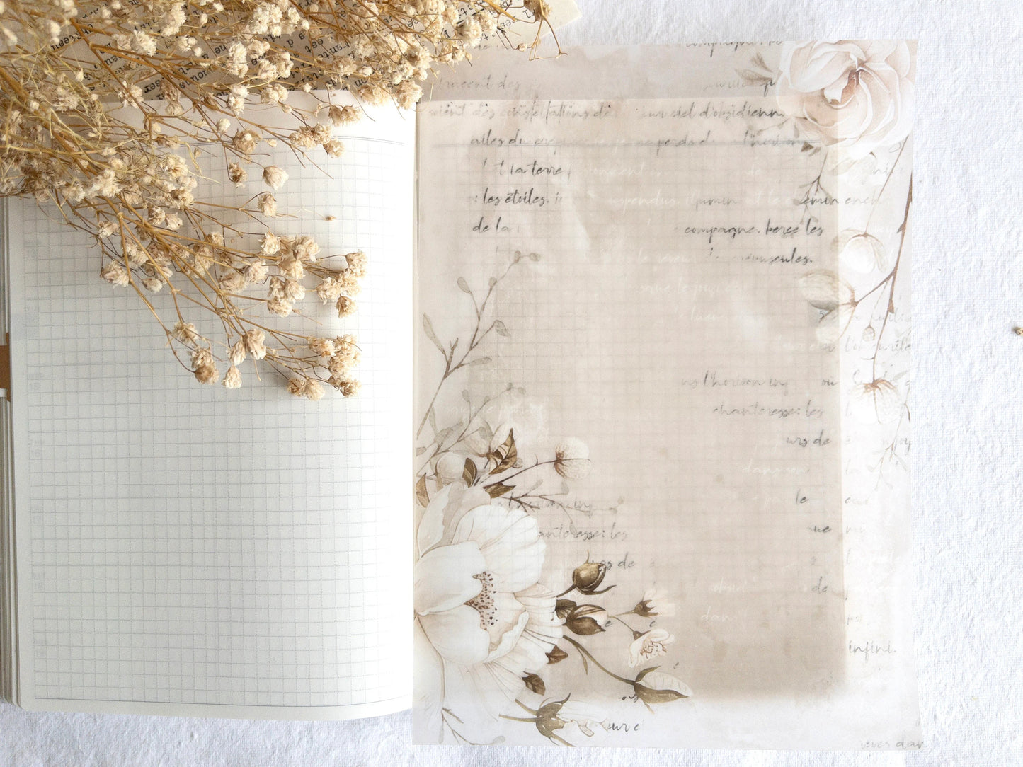 Vellum paper: White blooms collection