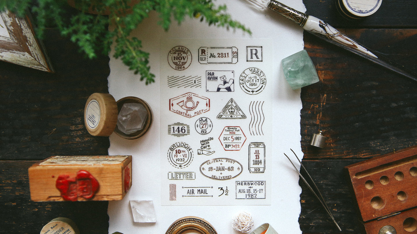 OURS Studio: Postmark Rub-on Transfer Sticker