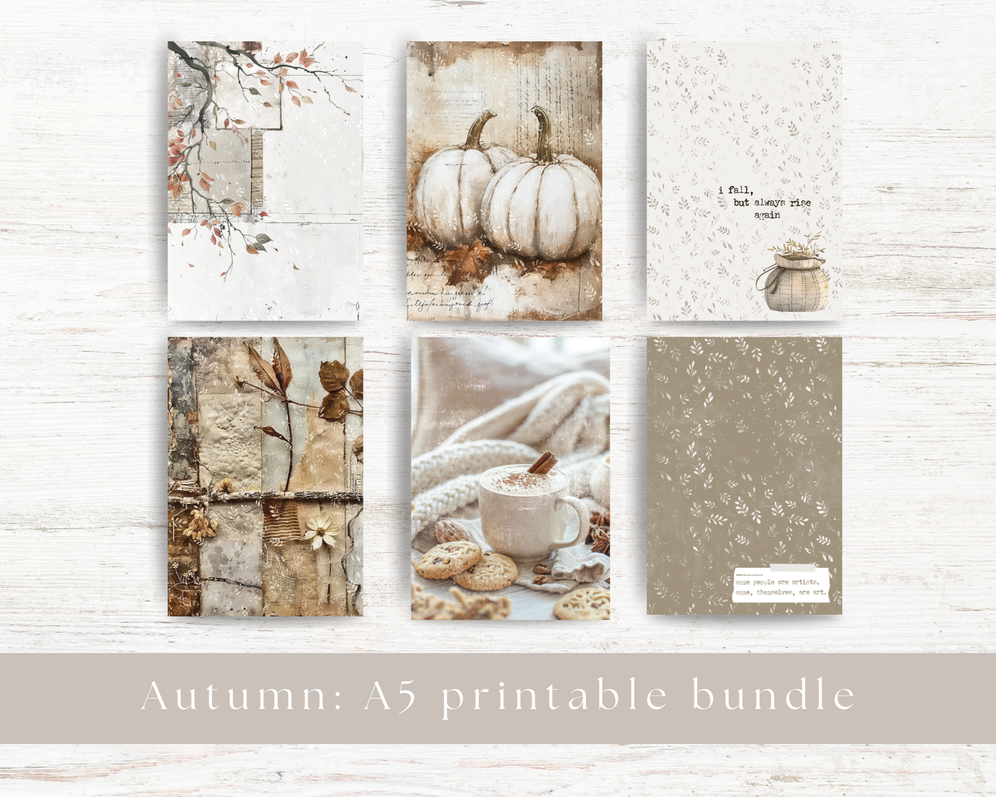 A5 printable bundle: Autumn collection (6 designs)