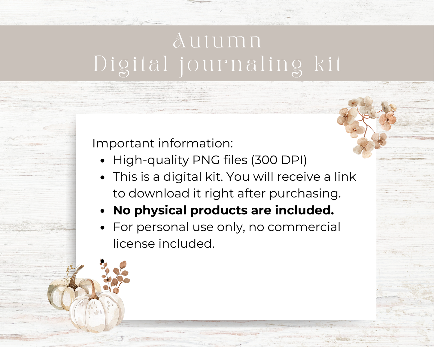 Digital journaling kit: Autumn collection