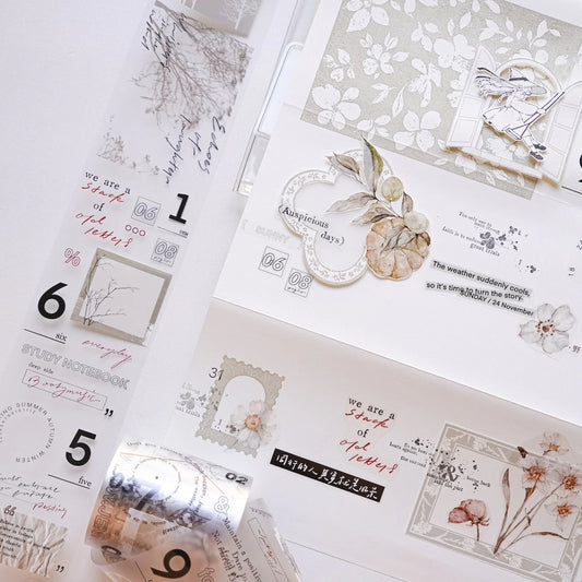 Jennyuanzi《Sepia Letters》PET tape (Single loop)