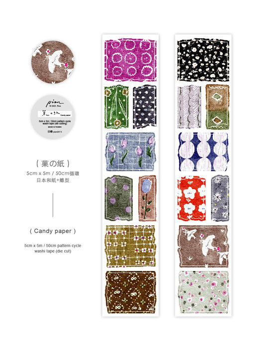 Pion - "Candy Paper" Washi Die Cut Tape (Single loop)
