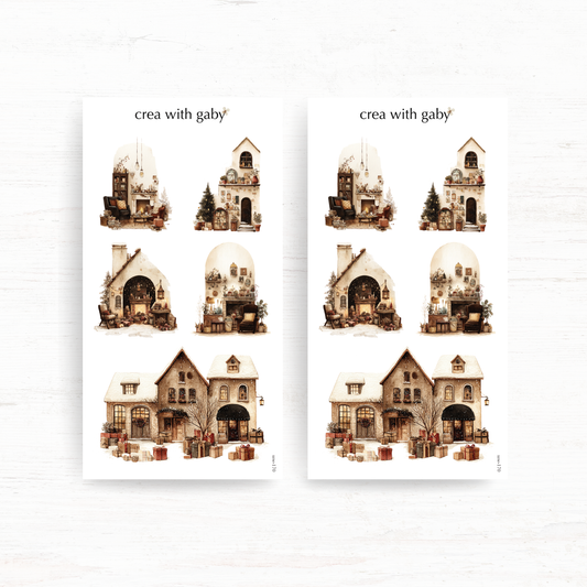 Christmas village sticker sheet: Christmas wishes
