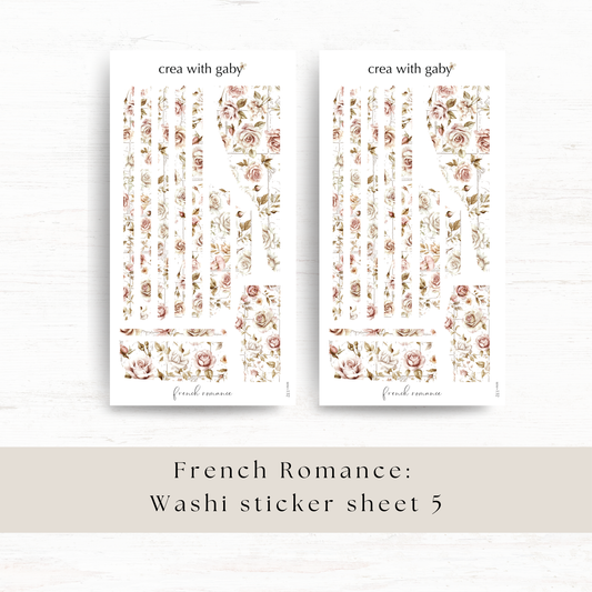 Washi strip stickers: French romance