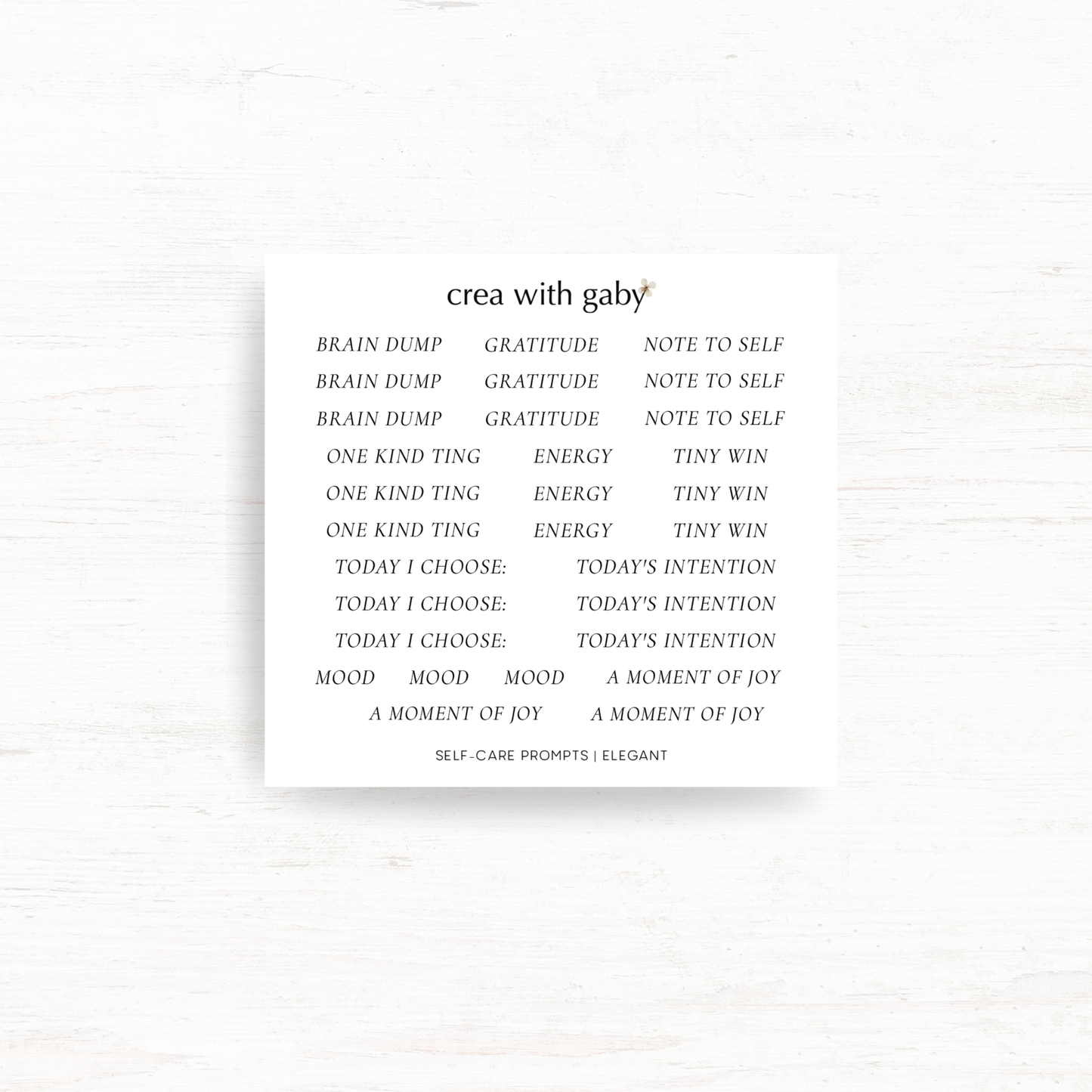 Self-care prompts: Functional stickers