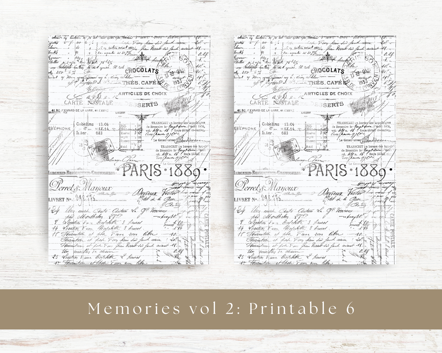 A4 vintage printable: Memories vol 2