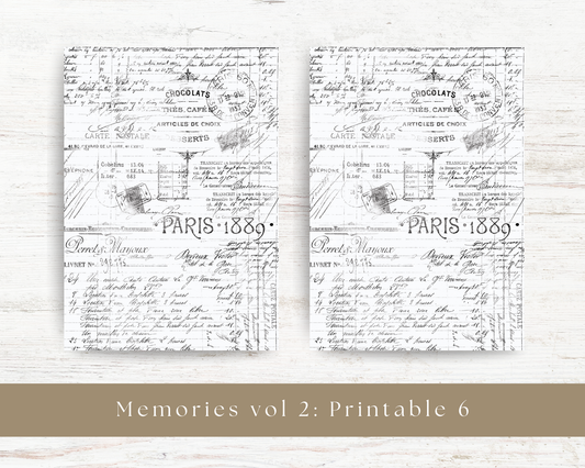 A4 vintage printable: Memories vol 2
