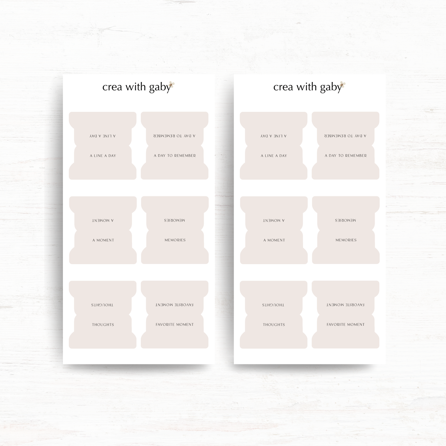 Minimal journaling & memory keeping tabs: Functional stickers (Large)