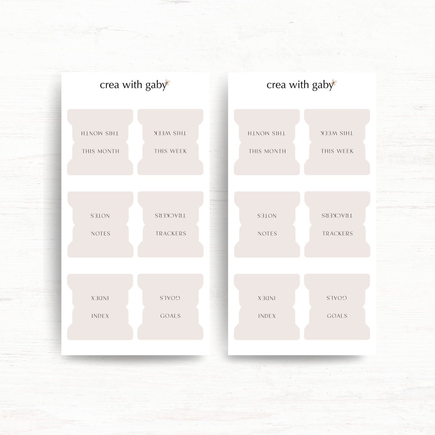 Minimal planning tabs: Functional stickers (Large)