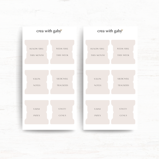 Minimal planning tabs: Functional stickers (Large)