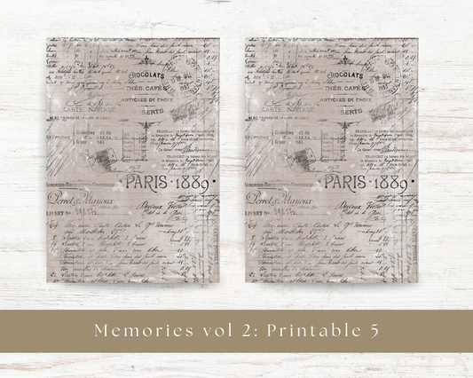 A4 vintage printable: Memories vol 2