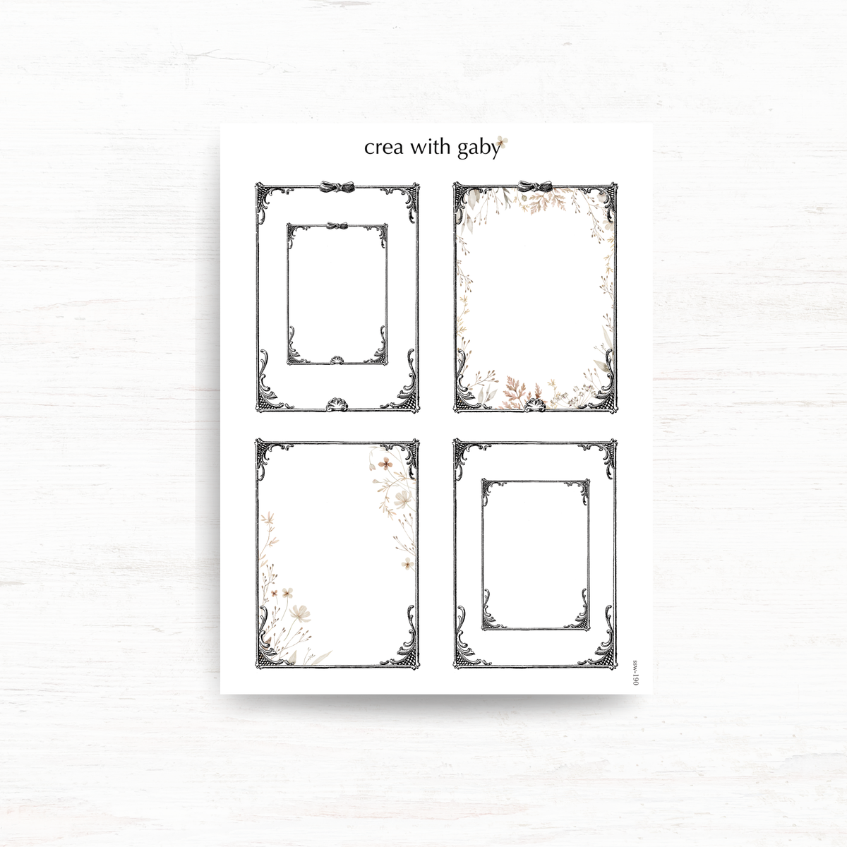 Framed Sticker Collection Vintage frame stickers: Memories collection – creawithgaby