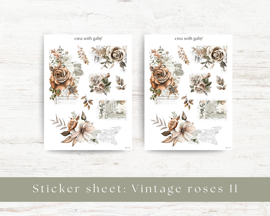 Vintage rose deco stickers II (114)