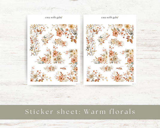 Warm florals deco stickers (118)