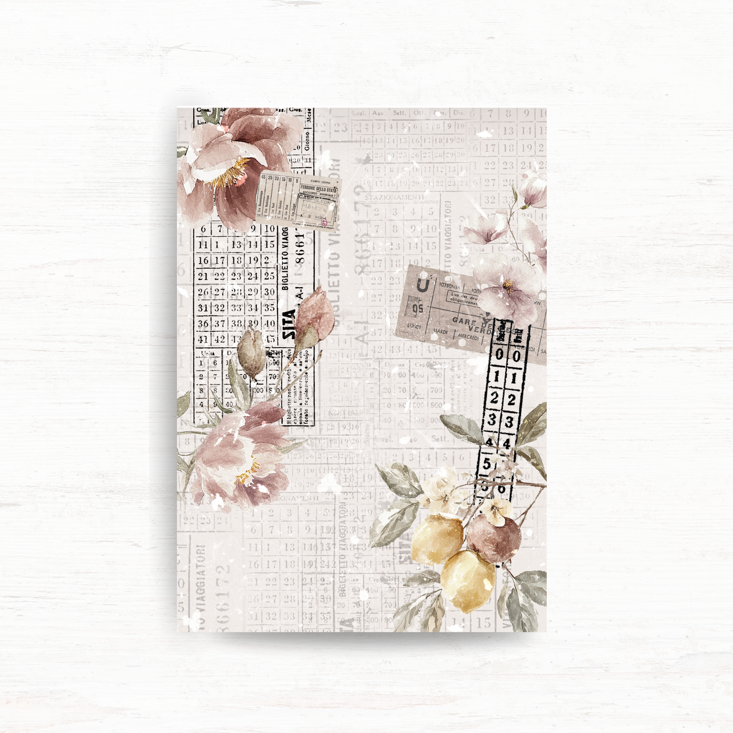 A5 deco dashboard & background paper: Summer escapade (August 2026 sub kit)