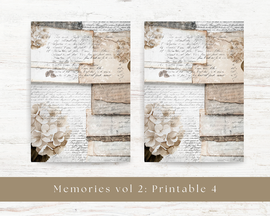 A4 vintage printable: Memories vol 2
