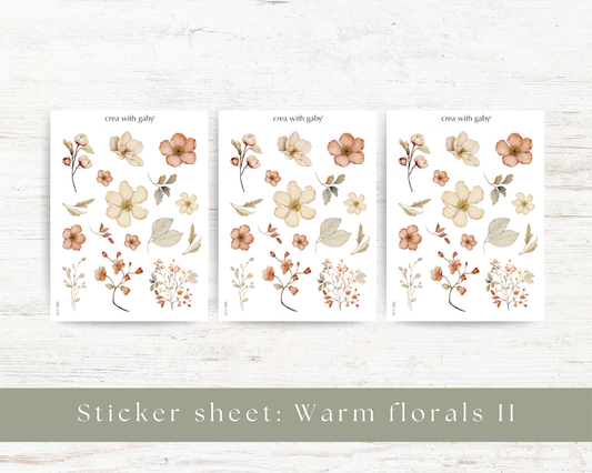 Warm florals deco stickers II (119)