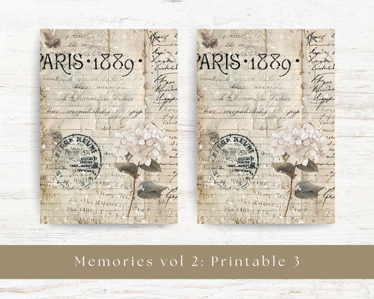 A4 vintage printable: Memories vol 2