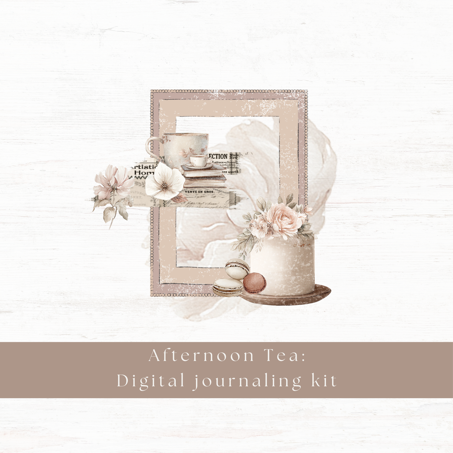 Digital journaling kit: Afternoon tea (December 2025 sub kit)