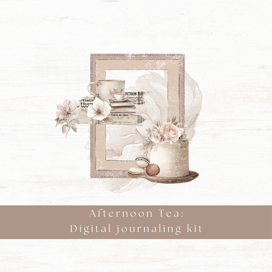 Digital journaling kit: Afternoon tea (December 2025 sub kit)