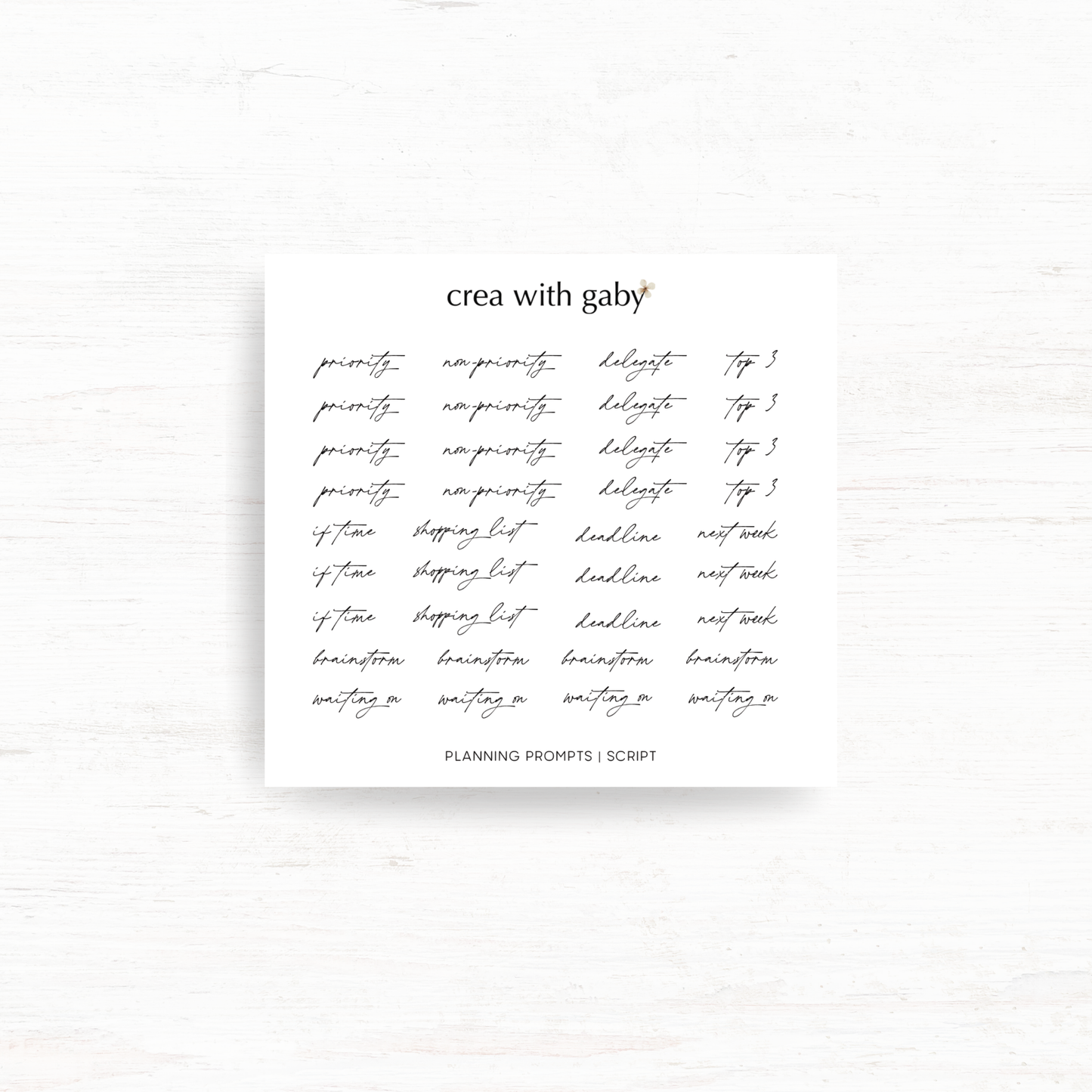 Planning prompts: Functional stickers