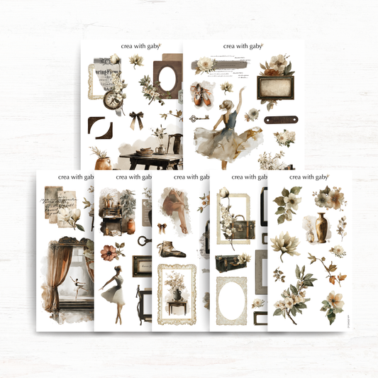 Deco sticker sheets bundle: Nostalgia (February 2026 sub kit)