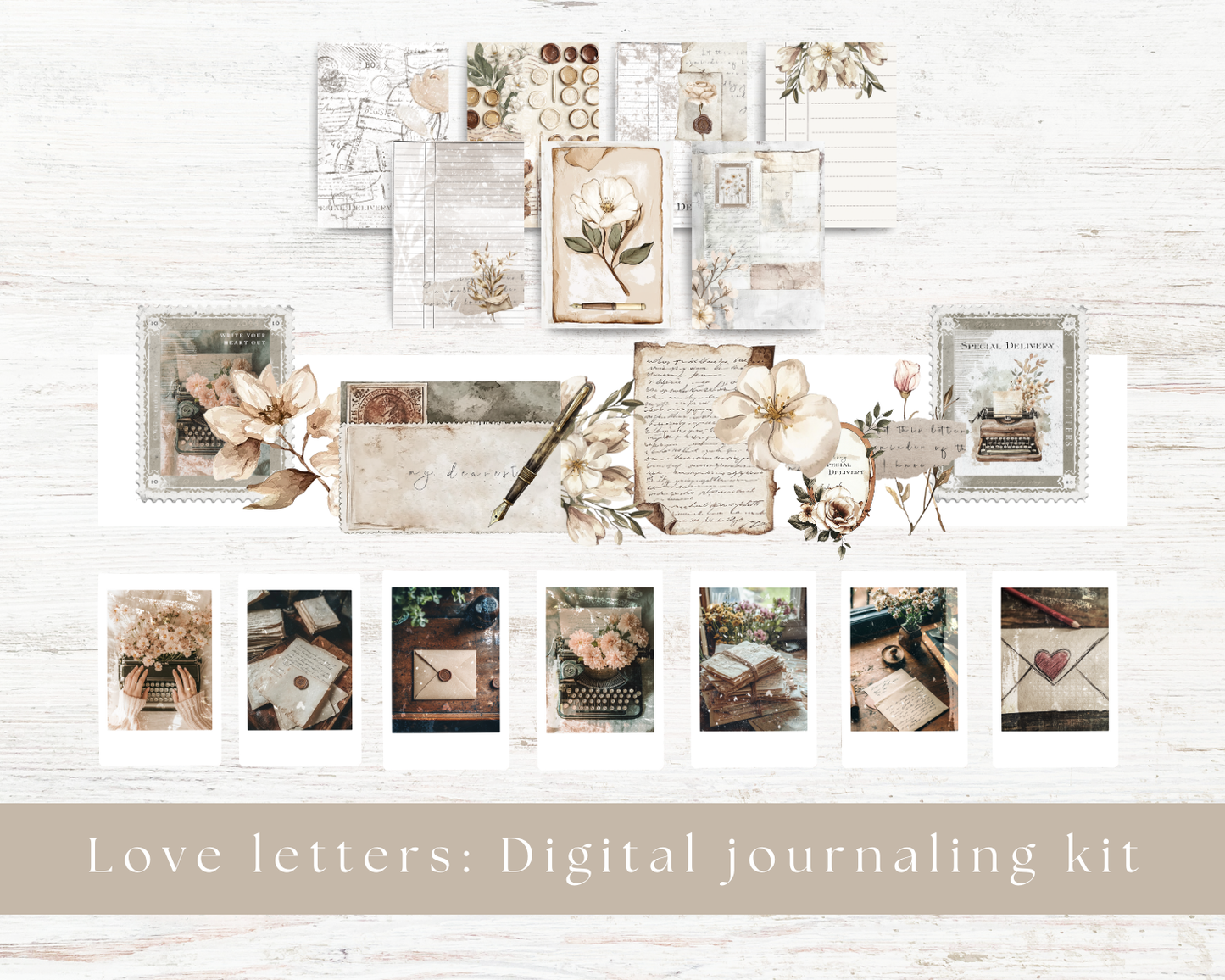Digital journaling kit: Love letters collection
