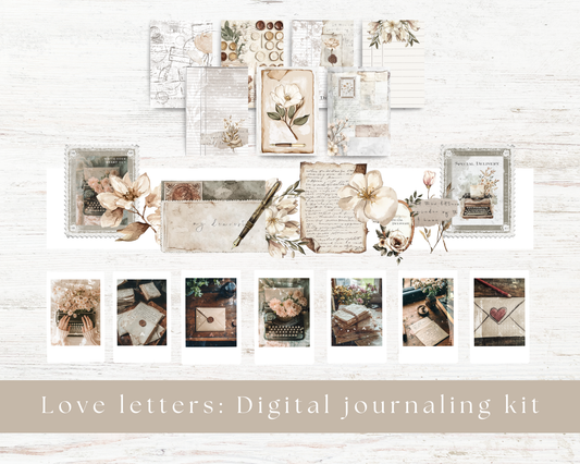 Digital journaling kit: Love letters collection