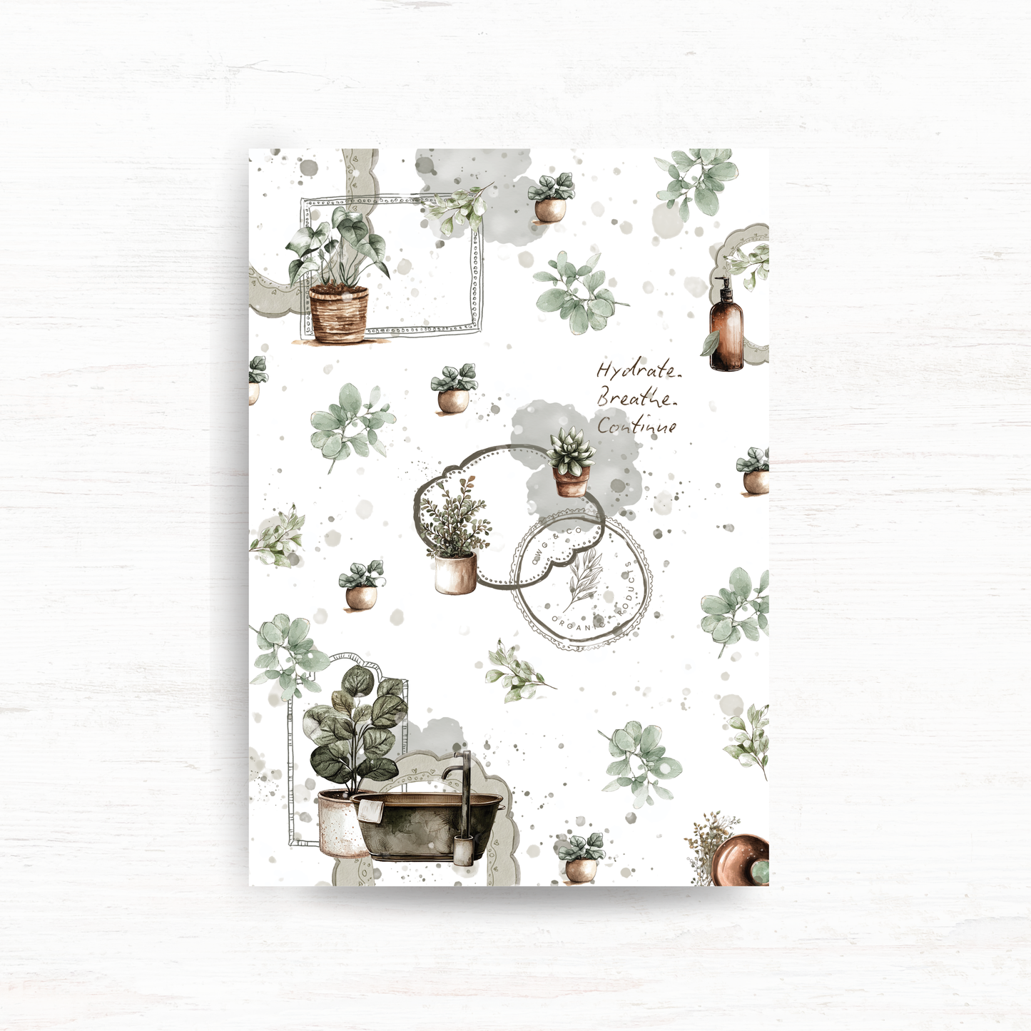 A5 deco dashboard & background paper: But first, me (April 2026 sub kit)