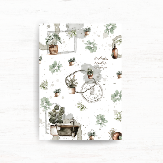 A5 deco dashboard & background paper: But first, me (April 2026 sub kit)
