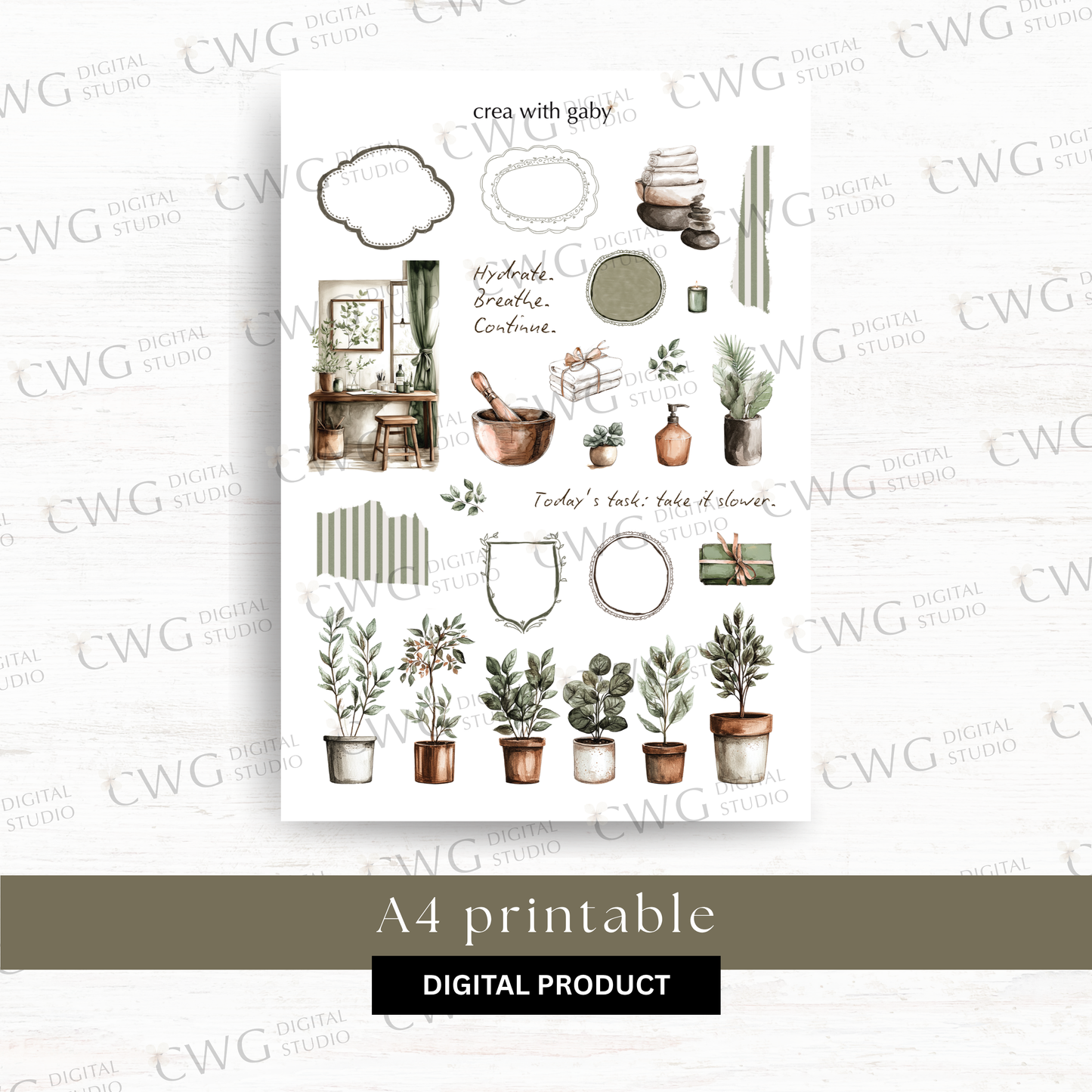 Digital journaling kit: But first, me (April 2026 sub kit)