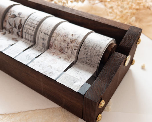 Handcrafted wooden washi tape dispenser