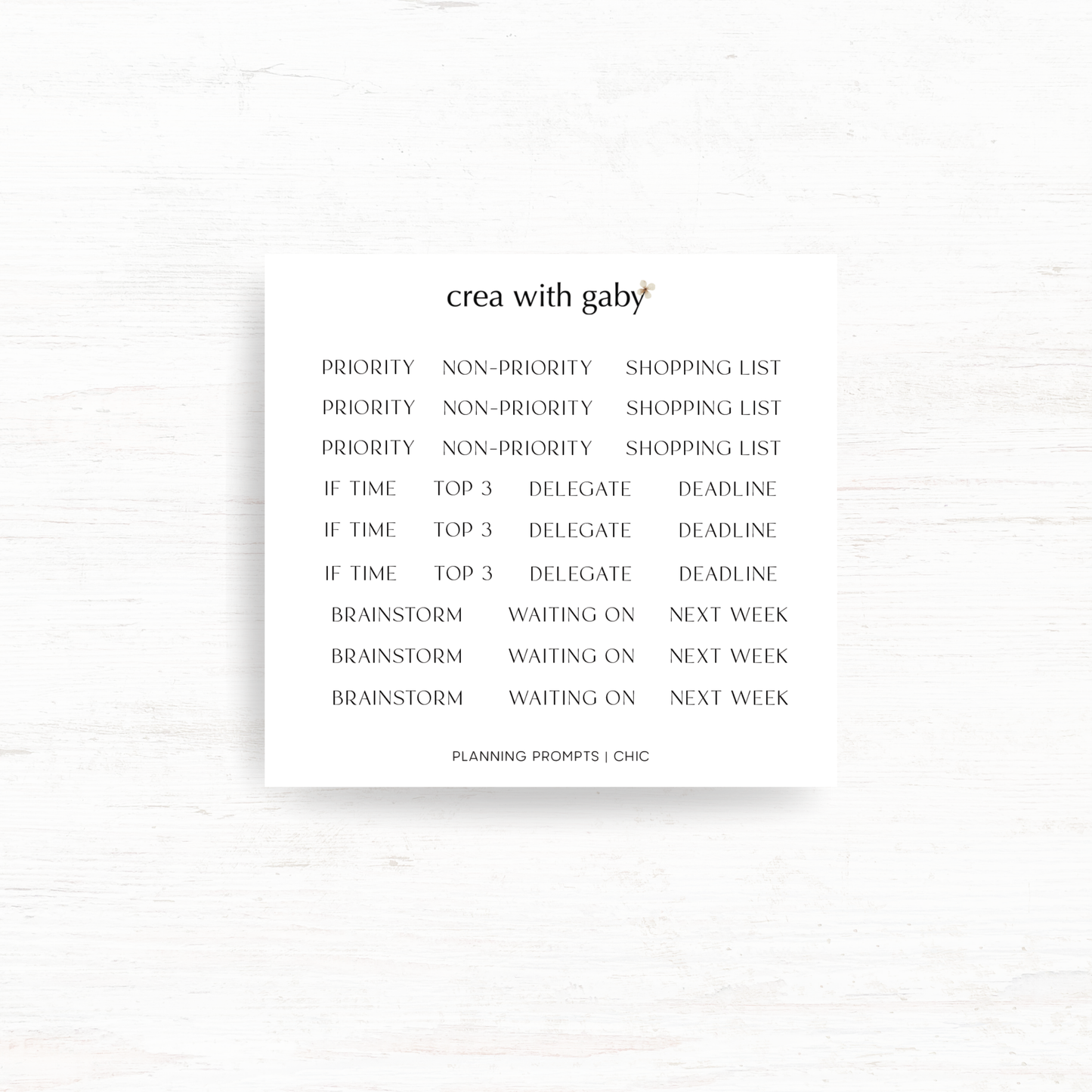 Planning prompts: Functional stickers